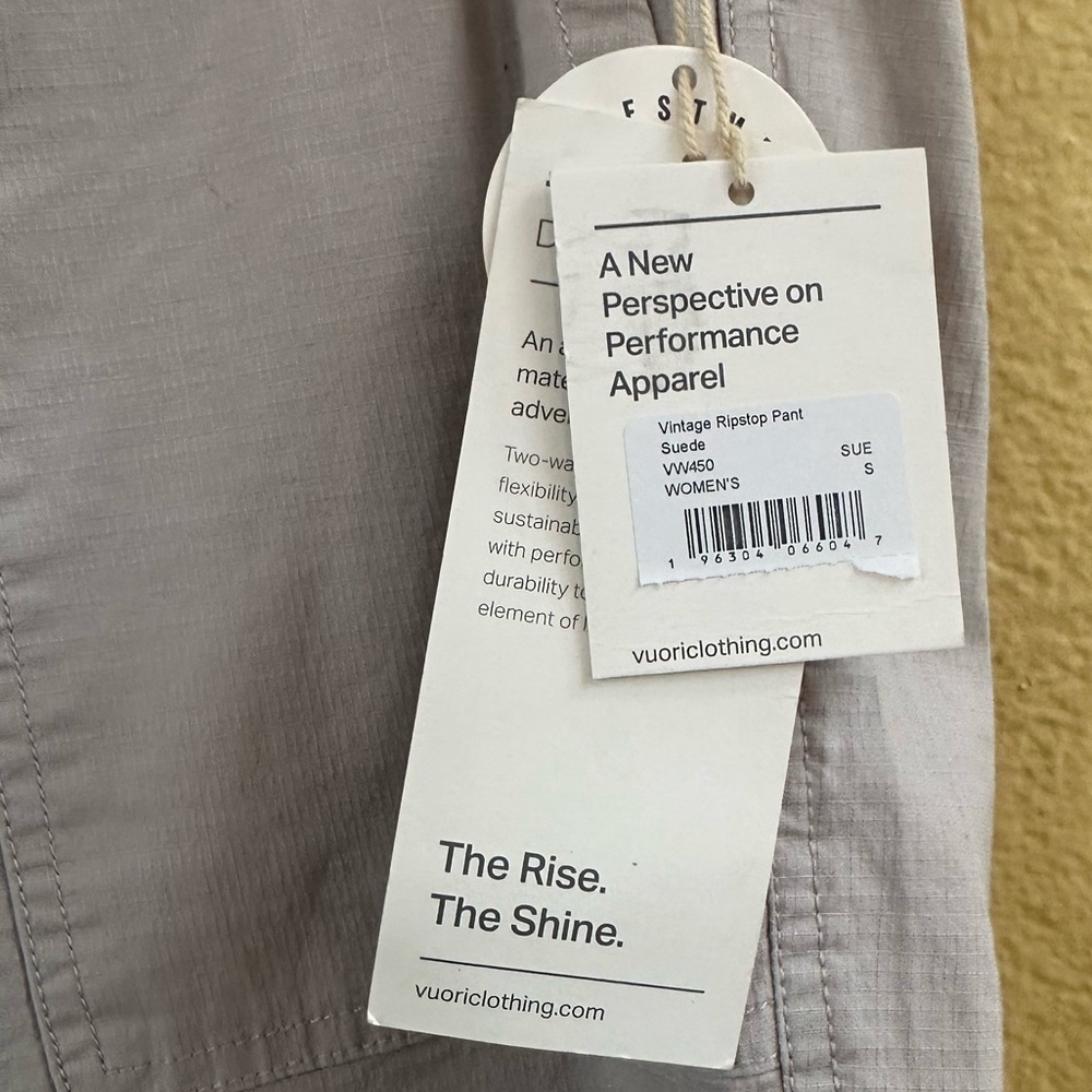NWT! Vuori “Vintage Ripstop” Pant In Suede Color Size Small - Picture 12 of 12
